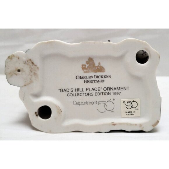 Dept 56 Charles Dickens 1997 Collectors Edition Ornament GAD'S HILL PLACE - Picture 7 of 13